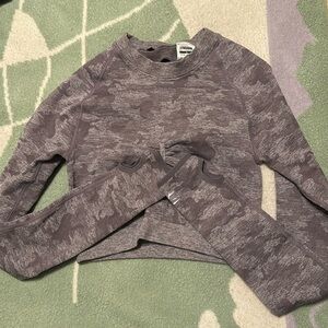 Gymshark purple camo cropped long sleeve top